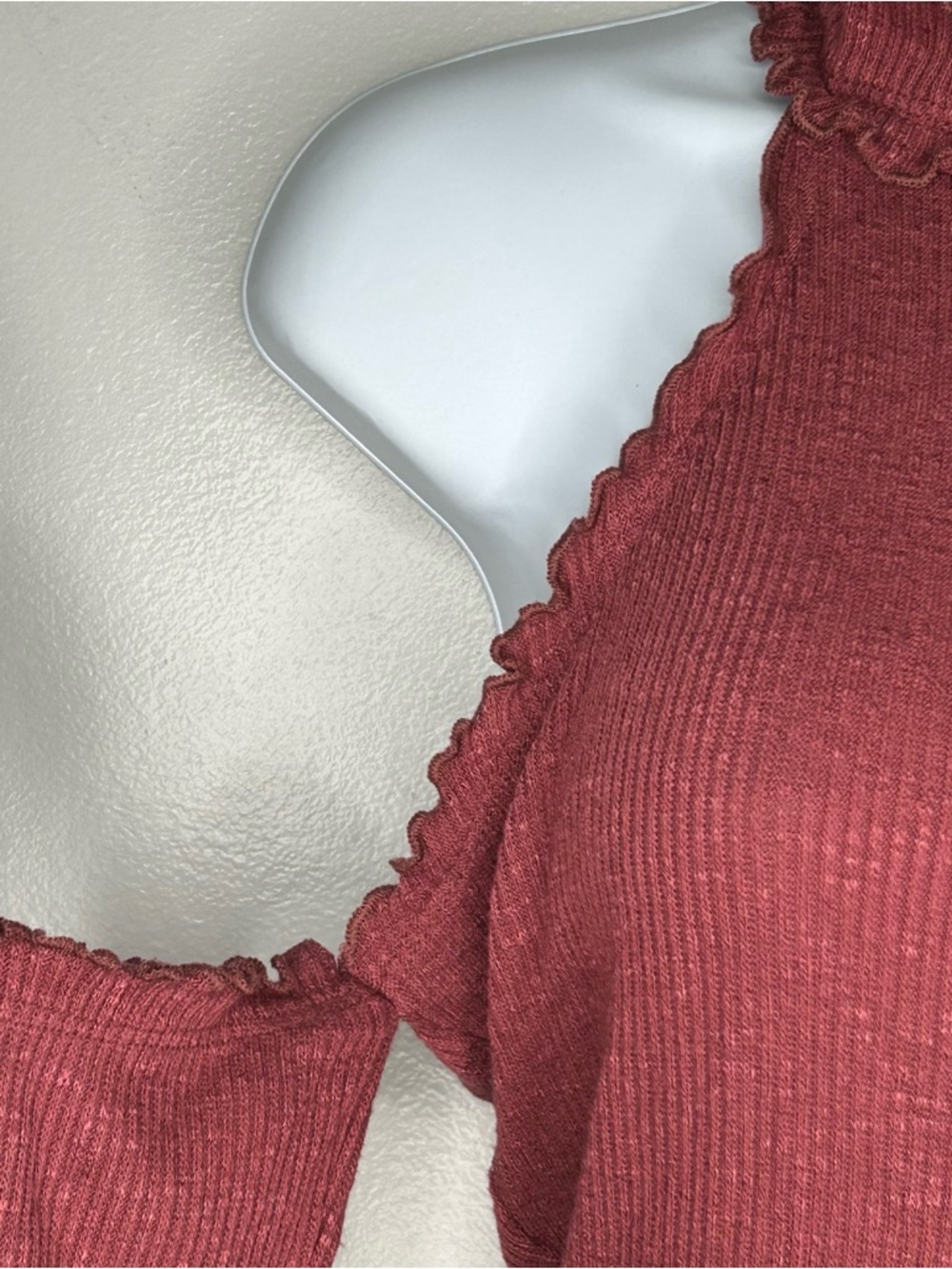 Fashion Nova Ribbed Cold-Shoulder Mock Neck Burgundy Dress Size L - Picture 4 of 9
